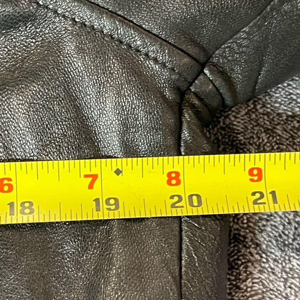 Adler Collection Genuine Lambskin Leather Jacket Belted Coat Black Size Medium - Picture 7 of 16